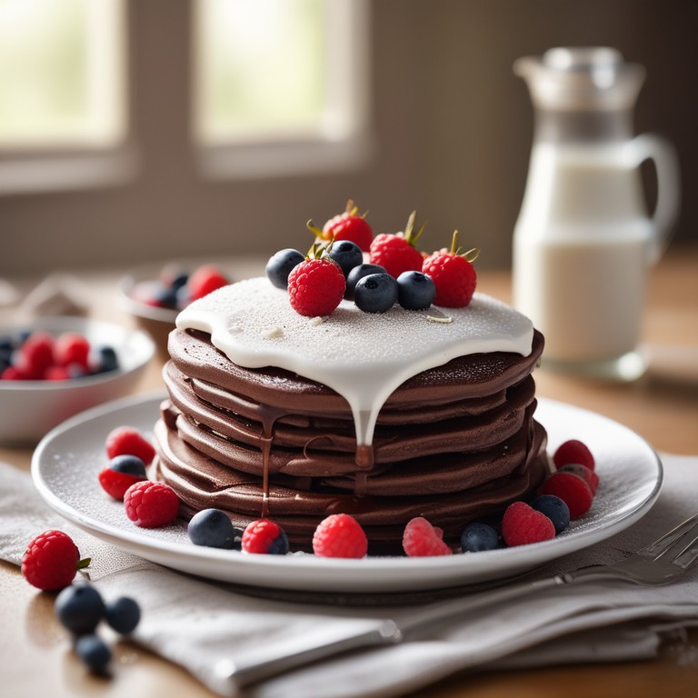 Шоколадные блинчики с молочным соусом