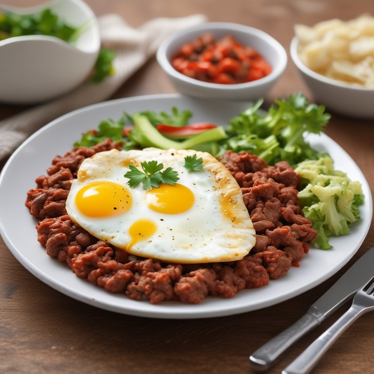 Carne Moída com Ovos e Molho de Tomate