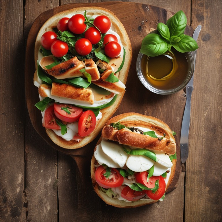 Kipfilet Caprese Sandwich met Tomaat en Komkommer