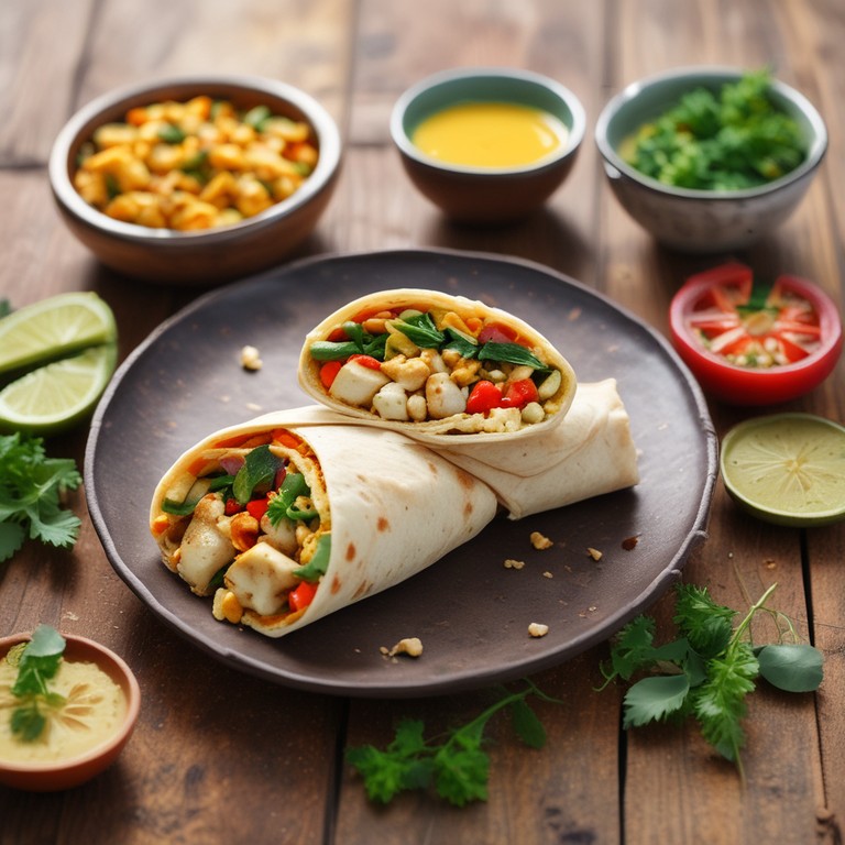 Spiced Paneer and Vegetable Chappati Wraps