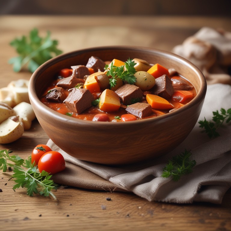 Говядина с картошкой и овощами