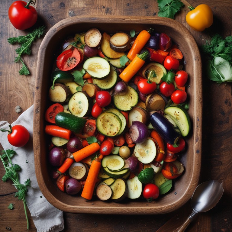 Buntes Ofengemüse mit Kräutern