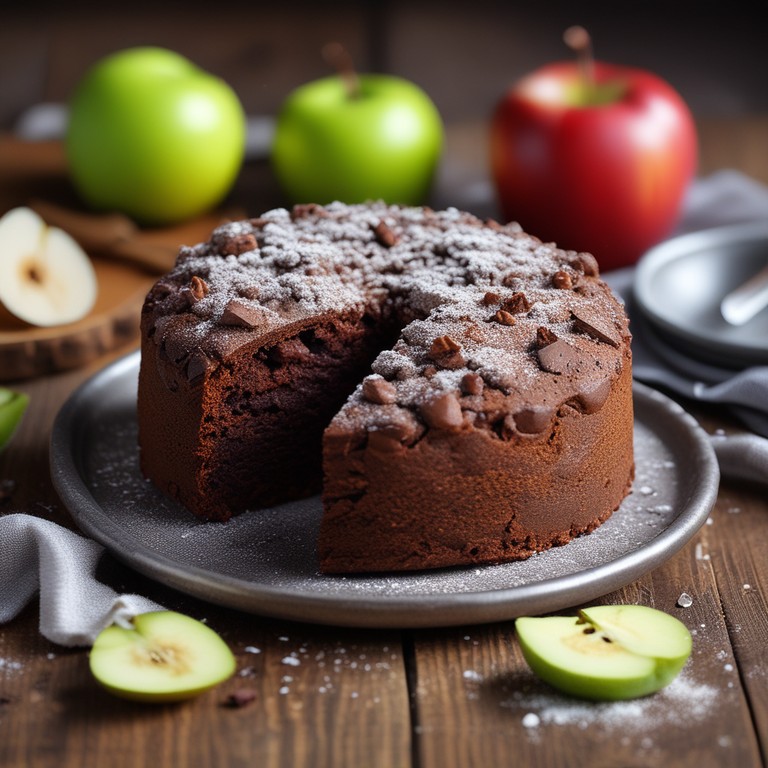 Chocolate Buckwheat Apple Cake