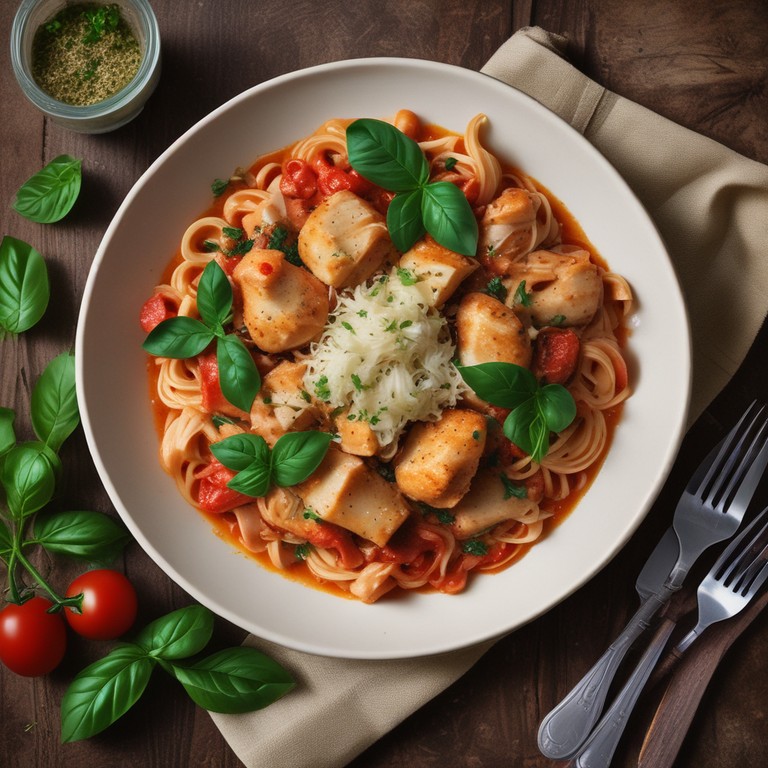 Savory Chicken Pasta with San Marzano Tomato Sauce