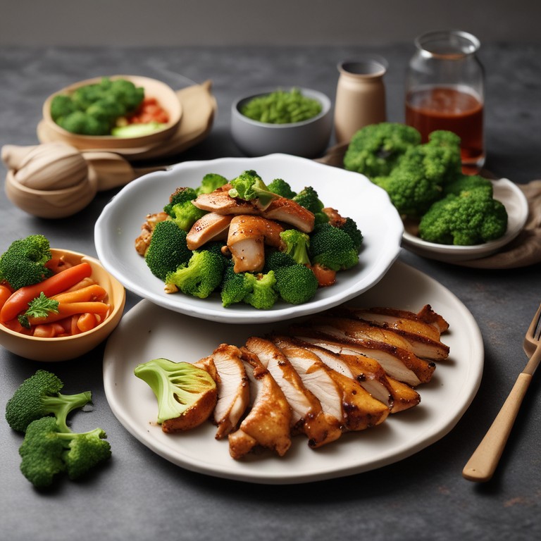 Pollo Asiático con Zanahorias y Brócoli