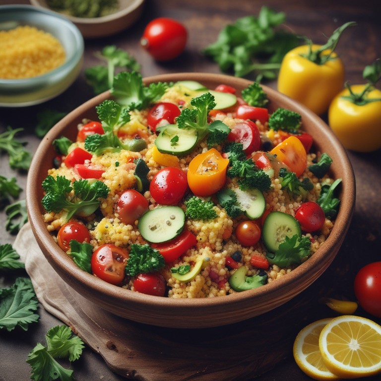 Salada Colorida com Cuscuz e Molho de Limão