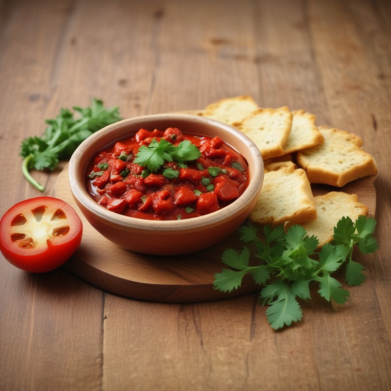 Spicy Tomato and Green Chilli Chutney with Fresh Coriander