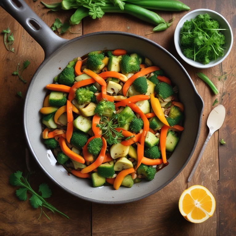 Zucchini-Karotten-Pfanne mit Kräutern