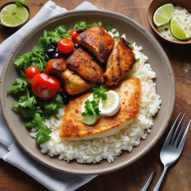Tilápia à Milanesa com Arroz e Feijão