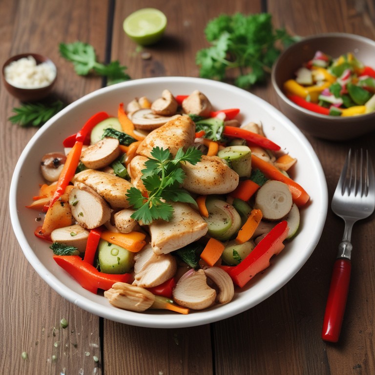 Pollo Salteado con Verduras Coloridas