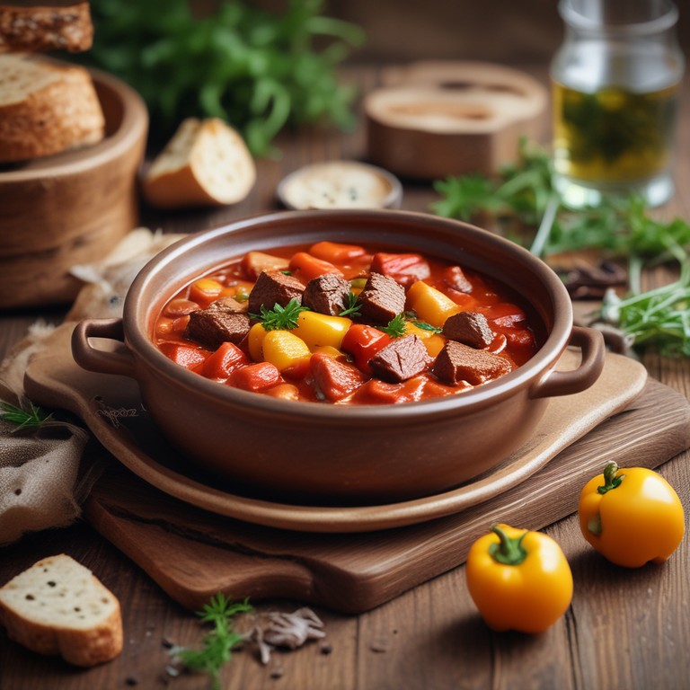 Ungarisches Gulasch mit zartem Rindfleisch und aromatischen Gewürzen