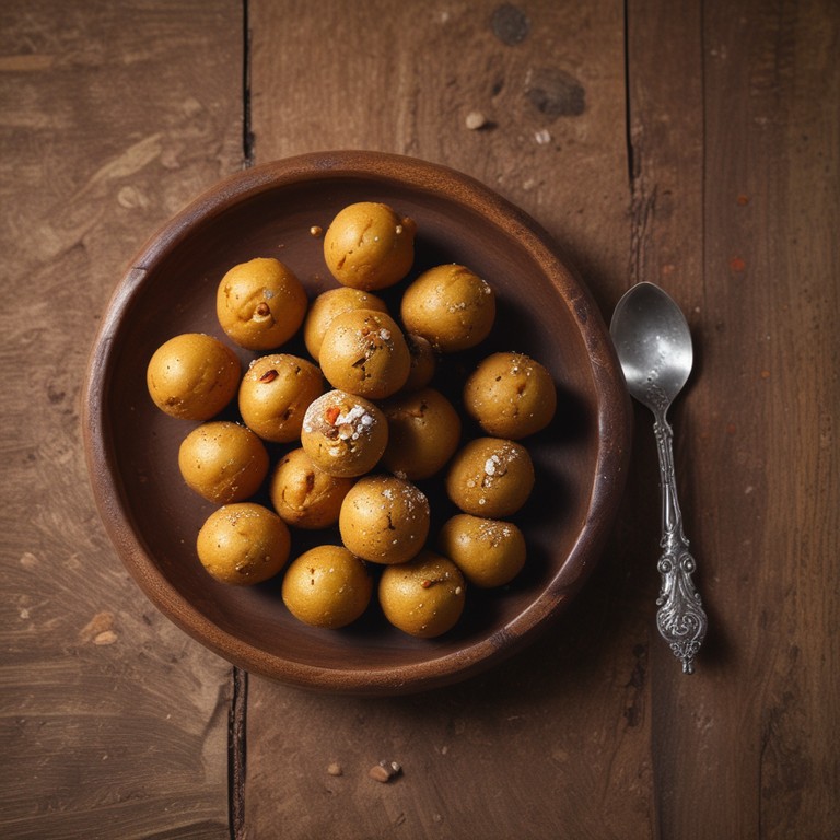 Sweet Besan Ladoo with Nuts and Dates