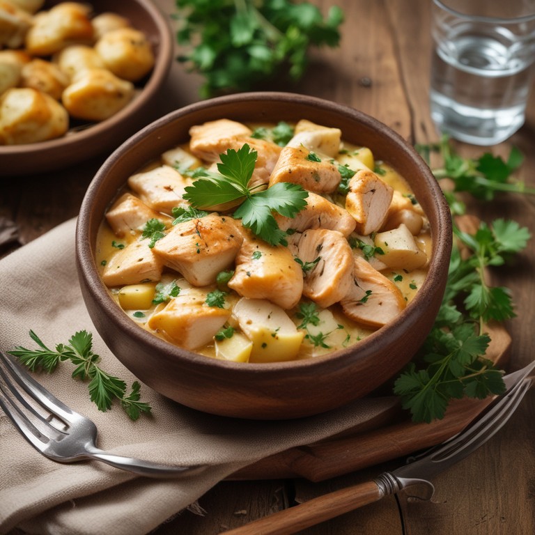 Frango Cremoso com Batata e Trigo