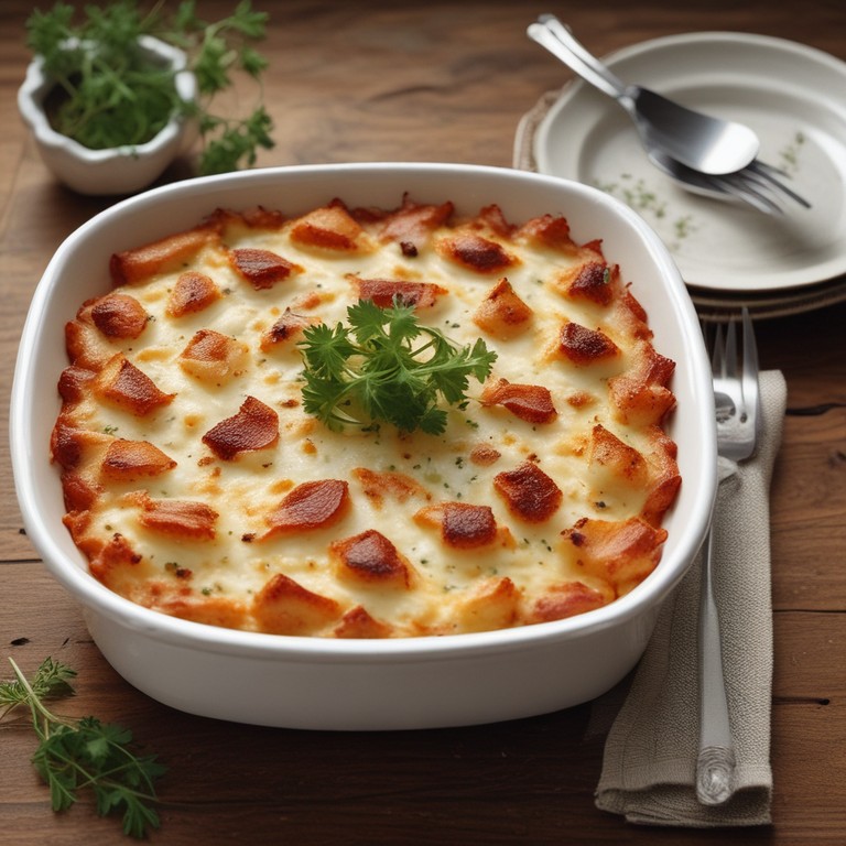 Gratin de Mozzarella et Lardons sur Lit de Riz