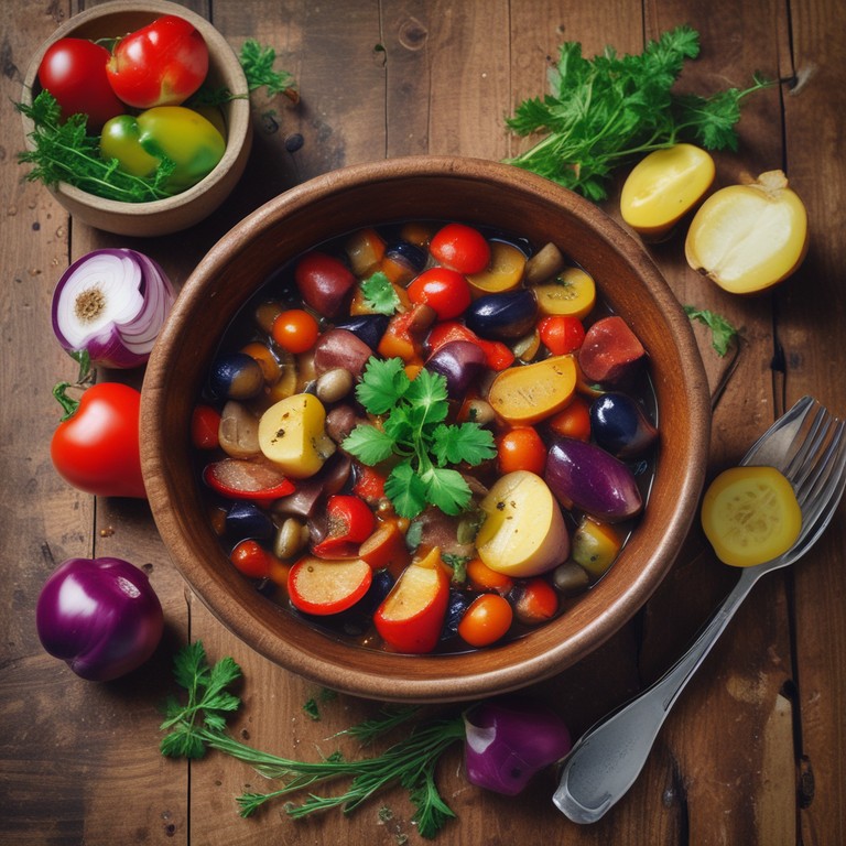 Овощное рагу с баклажанами и перцем