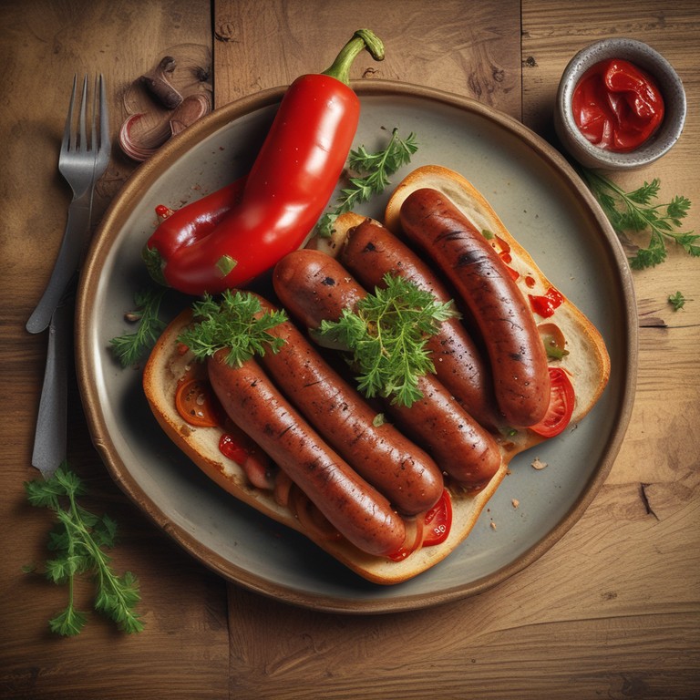 Salchichas con Queso y Pimientos Asados