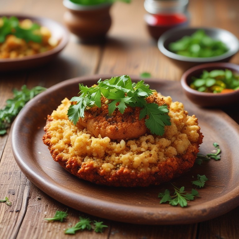 Spicy Kishka with Jalapeño Breadcrumb Topping