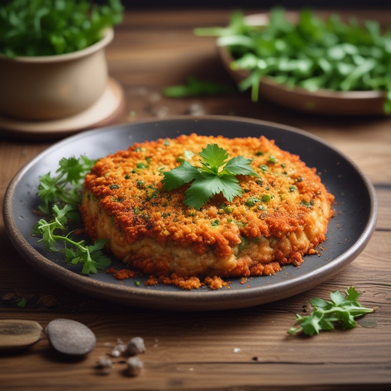 Spicy Kishka with Jalapeño Breadcrumb Topping