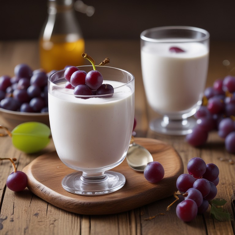 Delícia de Iogurte com Uvas e Leite em Pó