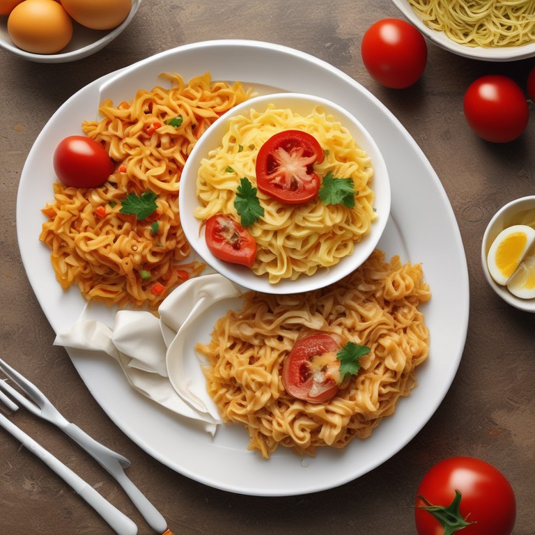 Noodles de Arroz con Huevos y Tomate