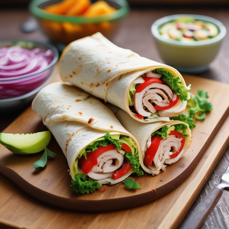 Kruidige Kalkoen Wrap met Ui