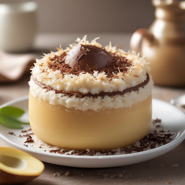 Pudim de Coco com Chocolate