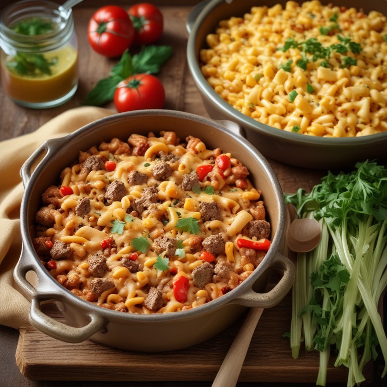 Cheesy Beef and Corn Pasta Bake