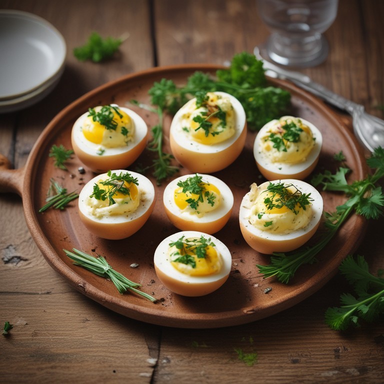 Ovos Recheados com Cream Cheese e Ervas