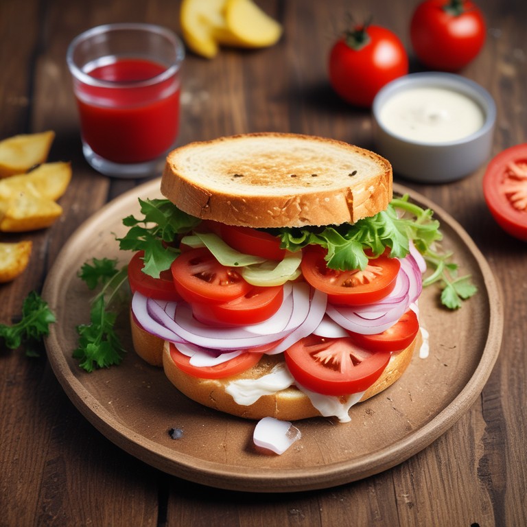 Delicious Tomato and Onion Sandwich