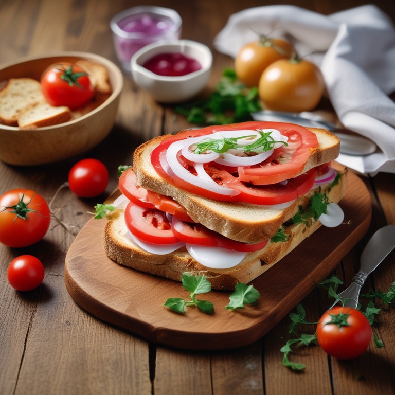 Delicious Tomato and Onion Sandwich