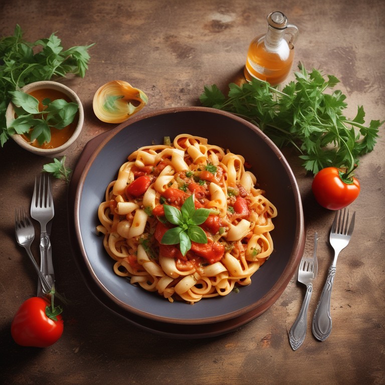 Macarrão Colorido com Molho de Tomate