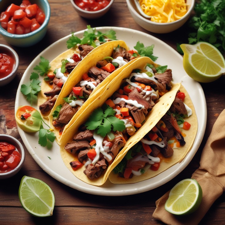 Tacos de Carne de Res con Queso Amarillo