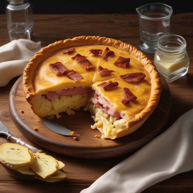 Torta Salgada de Trigo com Queijo e Presunto