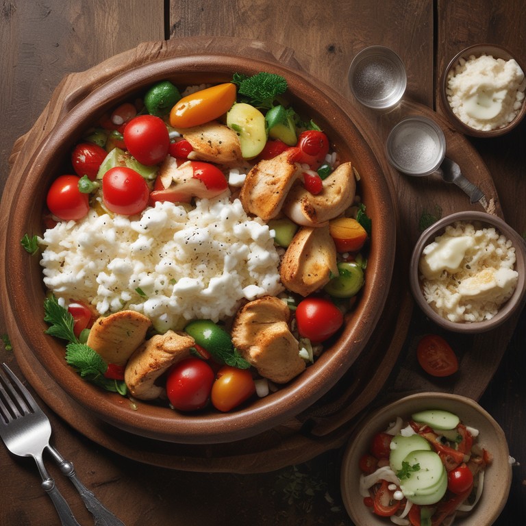 Куриная грудка с овощами и рисом