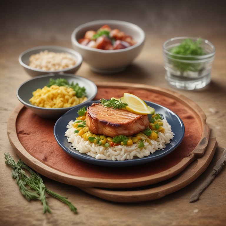 Arroz Cremoso con Pollo y Filete de Ternera