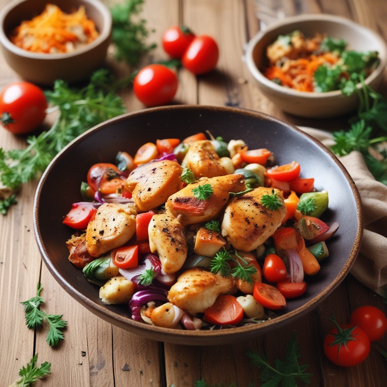 Frango Refogado com Legumes Coloridos