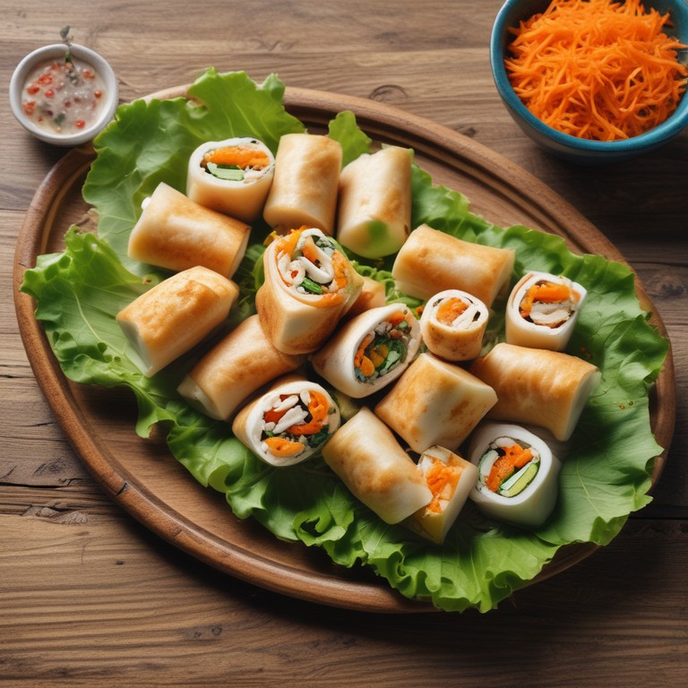 Crispy Fried Tofu Rice Paper Rolls with Fresh Salad