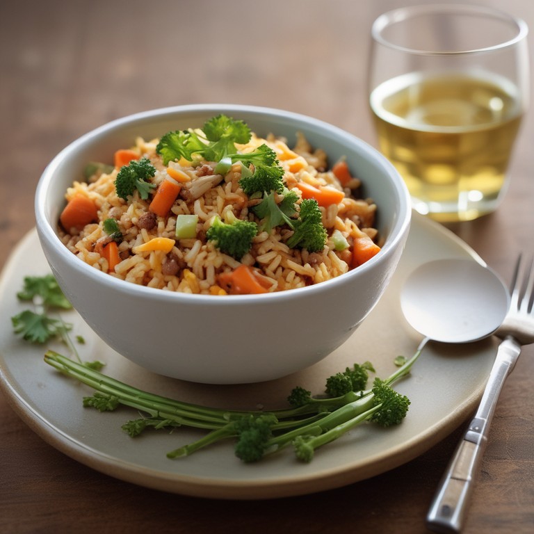 Arroz con Cerdo Picado y Verduras al Vino Blanco