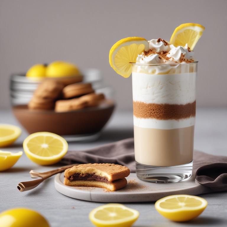 Postre de Yogur con Cacao y Galletas de Limón