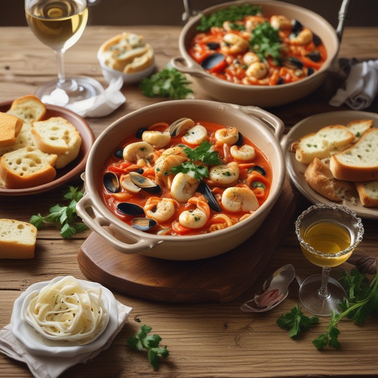 Pasta de Mariscos y Pollo con Salsa de Tomate
