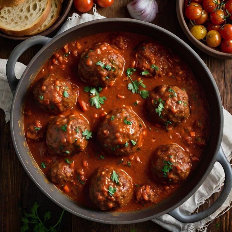 Savory Meatballs in Rich Tomato Sauce