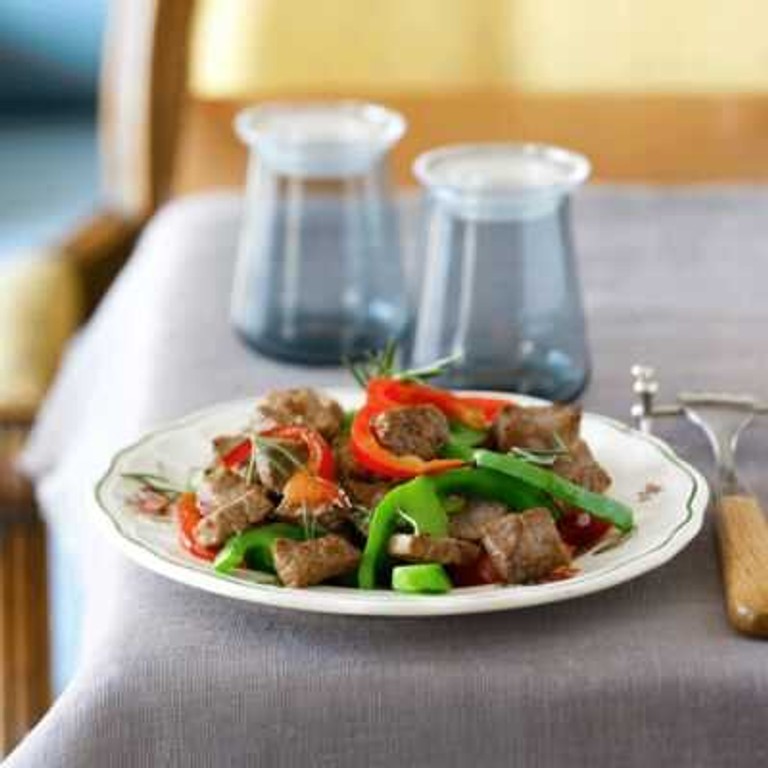 Boeuf émincé aux poivrons