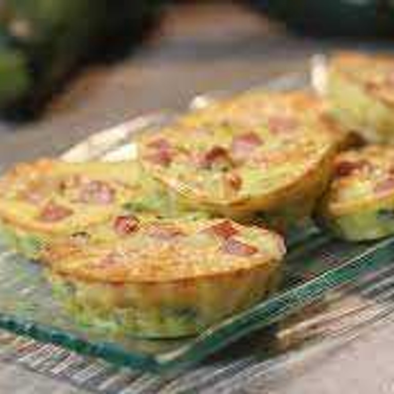 Clafoutis aux courgettes, chèvre et jambon