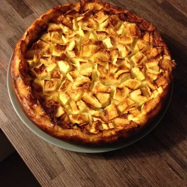 Clafoutis aux pommes et pépites de chocolat