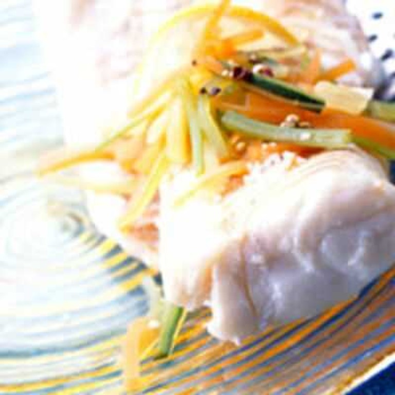 Kabeljauwfilet in Bouillon (Nage)