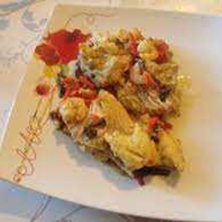 Filets de cabillaud aux crevettes et petits légumes (Cookeo)