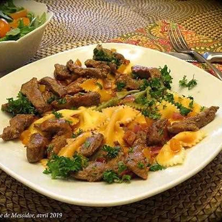 Foie de veau poêlé, sauce Méditerranée