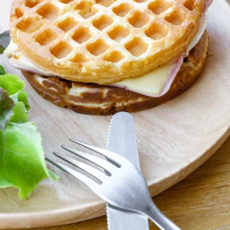 Gaufres salées jambon-fromage façon croque