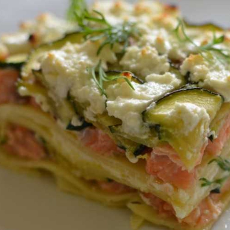 Lasagnes au saumon et poireaux (Cookeo + Extra Crisp)