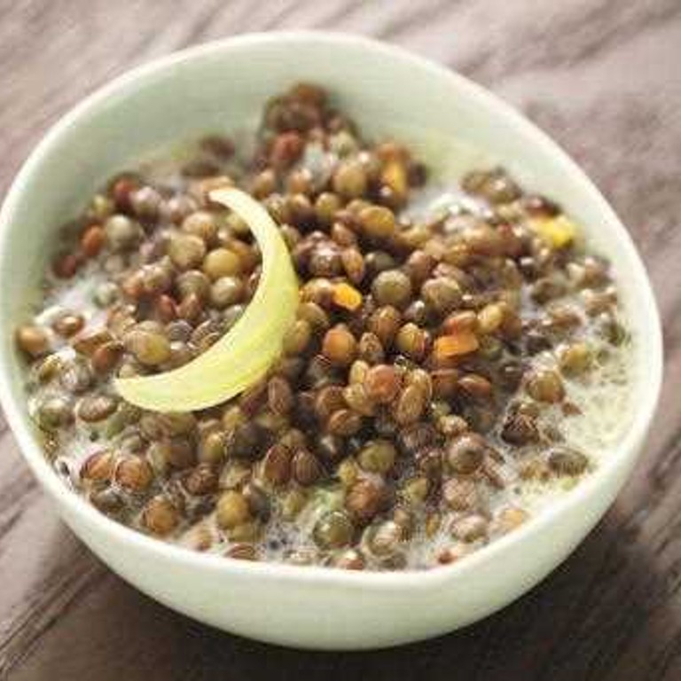 Lentilles vertes au lait de soja (Cocotte SEB)